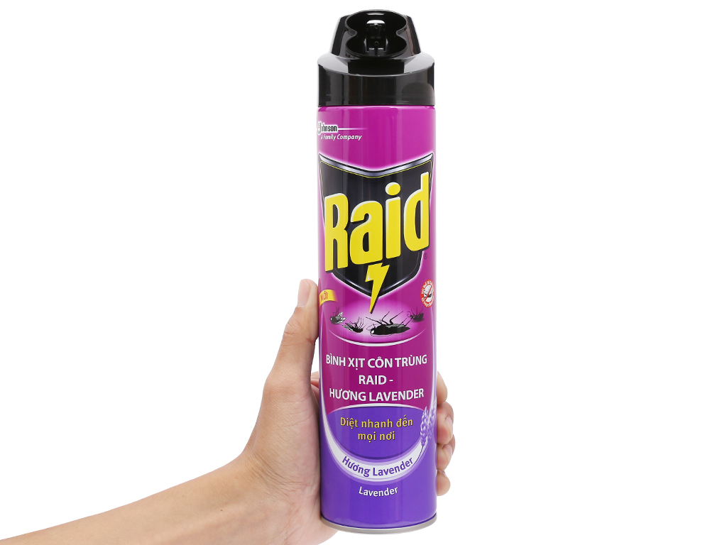 Bình xịt côn trùng Raid hương lavender 600ml