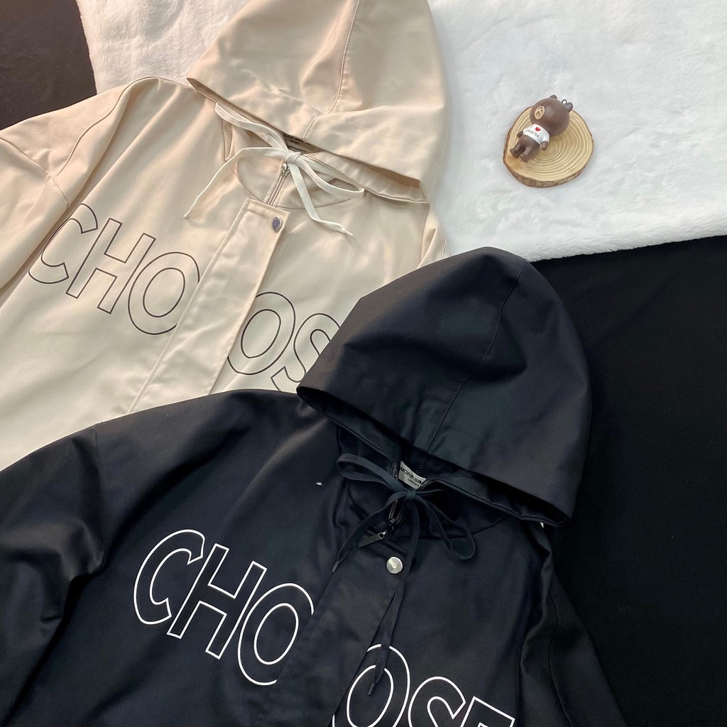 Áo khoác dù taobao CHOOSE form rộng unisex nam nữ chất kaki vải lót dù dày dặn 2 lớp phong cách ulzzang - Gin Store