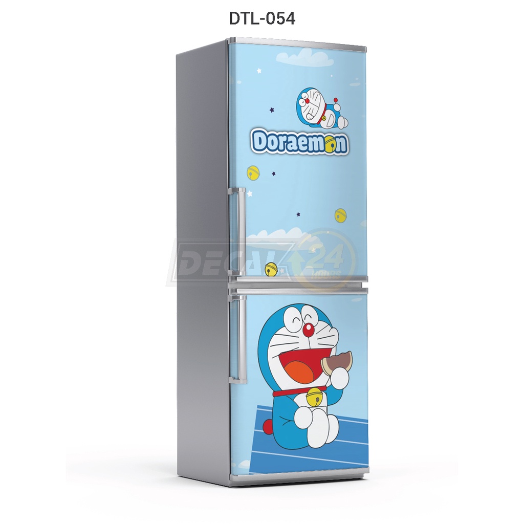 Decal tủ lạnh, Miếng dán tủ lạnh chất liệu decal chống thấm siêu bền chống được nước hình Doreamon Decal24h DTL-054