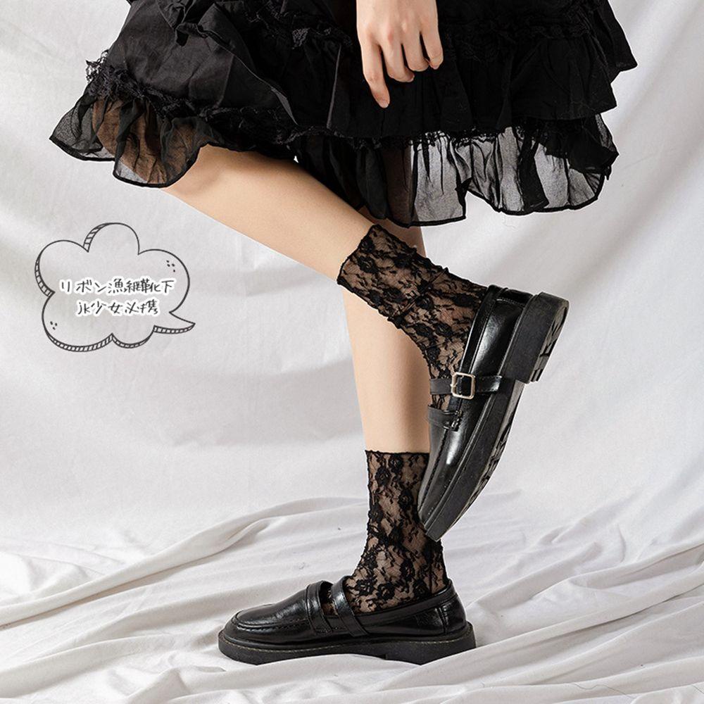 Vớ Lolita Xuyên Thấu Họa Tiết Hoa Ngọt Ngào Quyến Rũ Cho Nữ