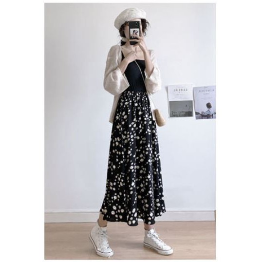 (Sẵn hàng) Chân váy chiffon hoa nhí, chân váy xoè dài dập li nhỏ, hoa nhí ulzzang ( Kèm Ảnh Thật) | WebRaoVat - webraovat.net.vn