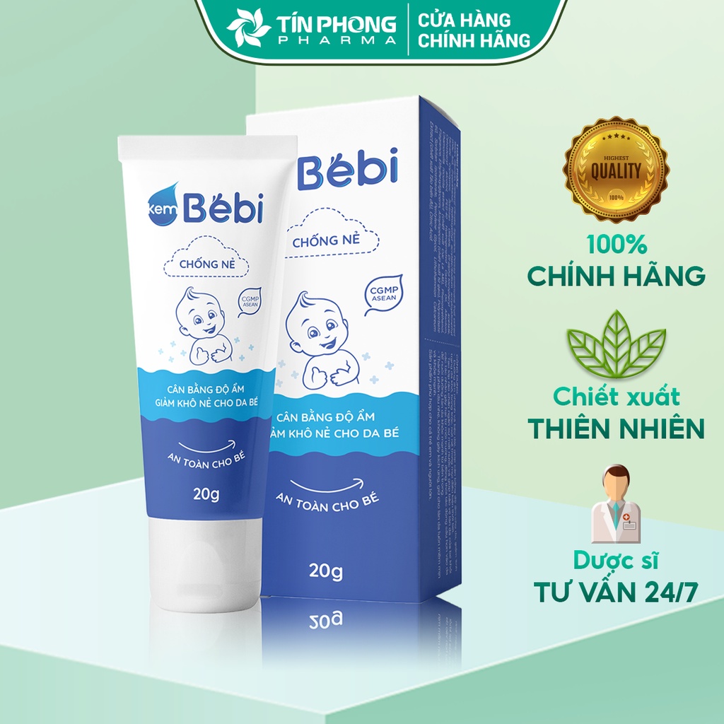 Kem Dưỡng Ẩm Cho Bé KemBebi Chống Nẻ Giúp Cân Bằng Độ Ẩm, Giảm Khô Da Thành Phần Thiên Nhiên Dịu Nhẹ An Toàn Tuýp 20g