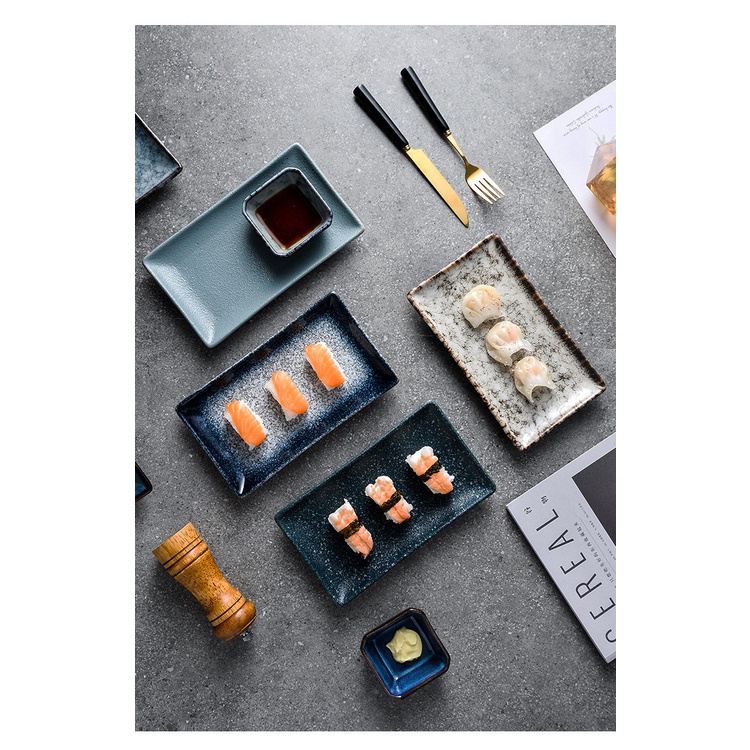 Đĩa chữ nhật, đĩa ăn sushi dùng cho nhà hàng, gia đình