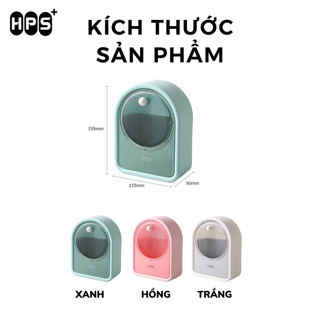 Hộp đựng bông tẩy trang, đựng tăm bông đa năng treo tường tiện lợi chất liệu HIPS