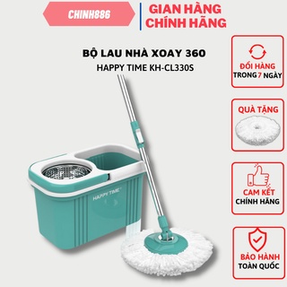 BỘ LAU NHÀ XOAY 360 ĐỘ HAPPY TIME KH-CL330S + TẶNG THÊM 1 BÔNG LAU