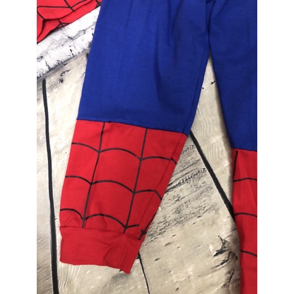 Bộ siêu nhân nhện dài tay tặng kèm mặt nạ cho bé, vải cotton tàu mềm đẹp cho bé 8-20kg