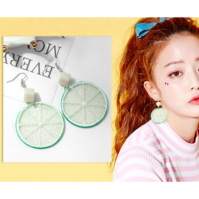 Khuyên Tai, Bông Tai Nữ Kiểu Dáng Quả Chanh Siêu Độc Đáo