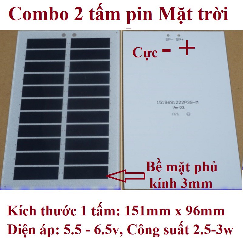 Tấm pin MONO năng lượng mặt trời 6v-5w