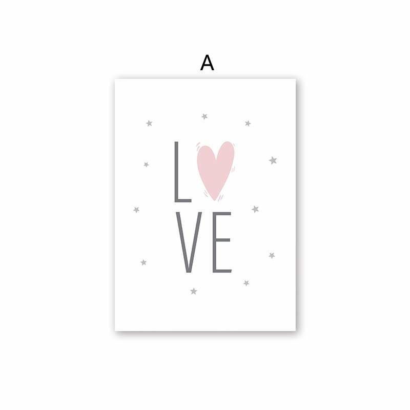 Tranh vải bạt treo tường in hình thỏ và ngôi sao hoạt hình dễ thương trang trí phòng cho bé