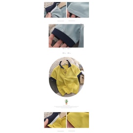 Áo polo Tay Ngắn Vải Cotton Phối Lưới Thời Trang Mùa Hè Cho Bé Trai