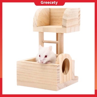 Cầu thang đồ chơi gồm 2 tầng bằng gỗ dùng để trang trí lồng nuôi hamster / heo cưng