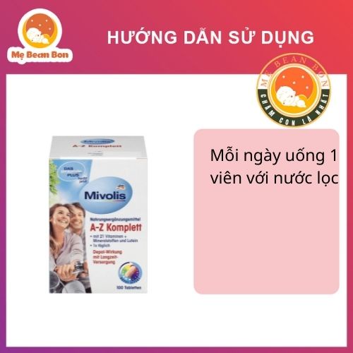 Vitamin tổng hợp Mivolis A Z Komplett cho người dưới 50 tuổi, lọ 100 viên của Đức