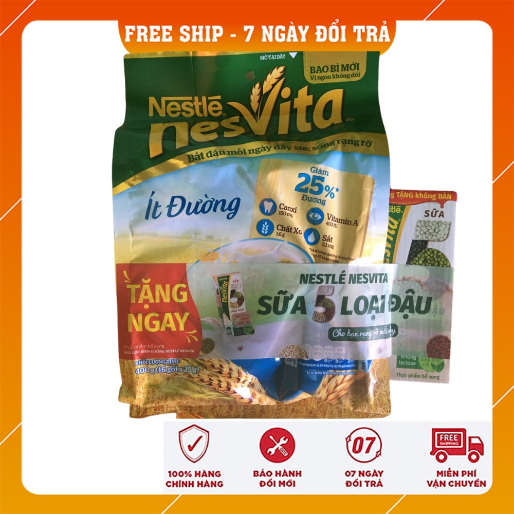 Ngũ cốc dinh dưỡng Nestle NESVITA ít đường và có đường 400g