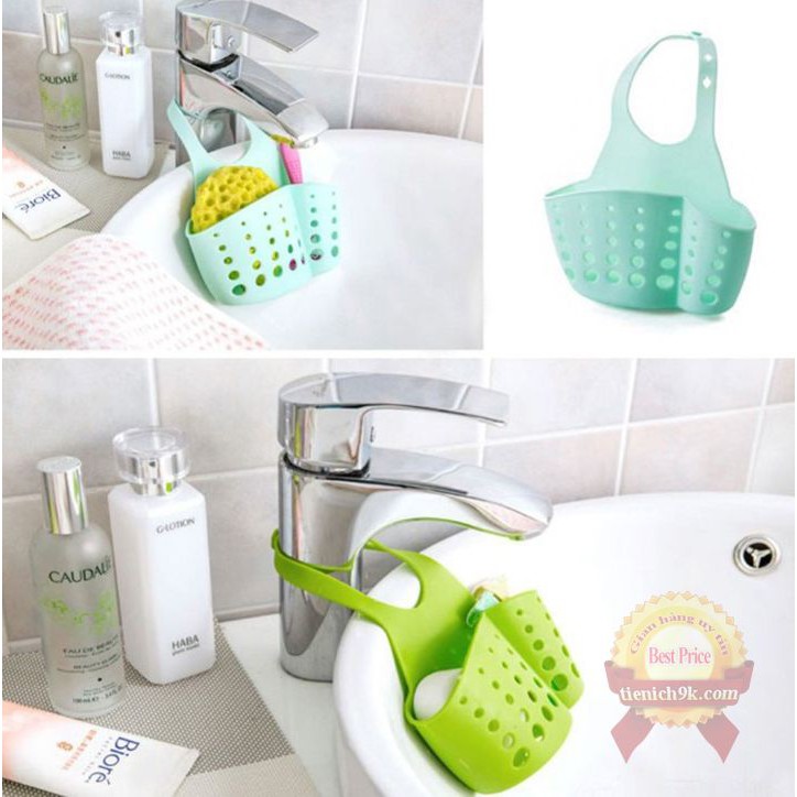 Giỏ đựng đồ nhựa đa năng nhỏ gọn có lỗ thoát nước móc treo cho nhà bếp