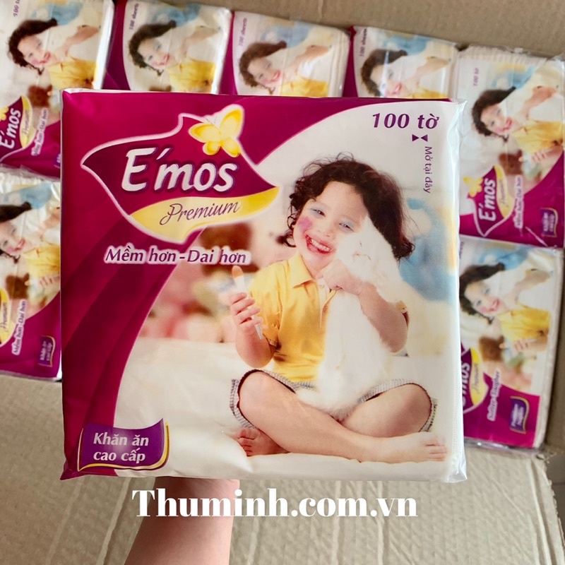 Combo 5 Bịch Giấy Vuông Emos Cao Cấp Bịch 100 Tờ