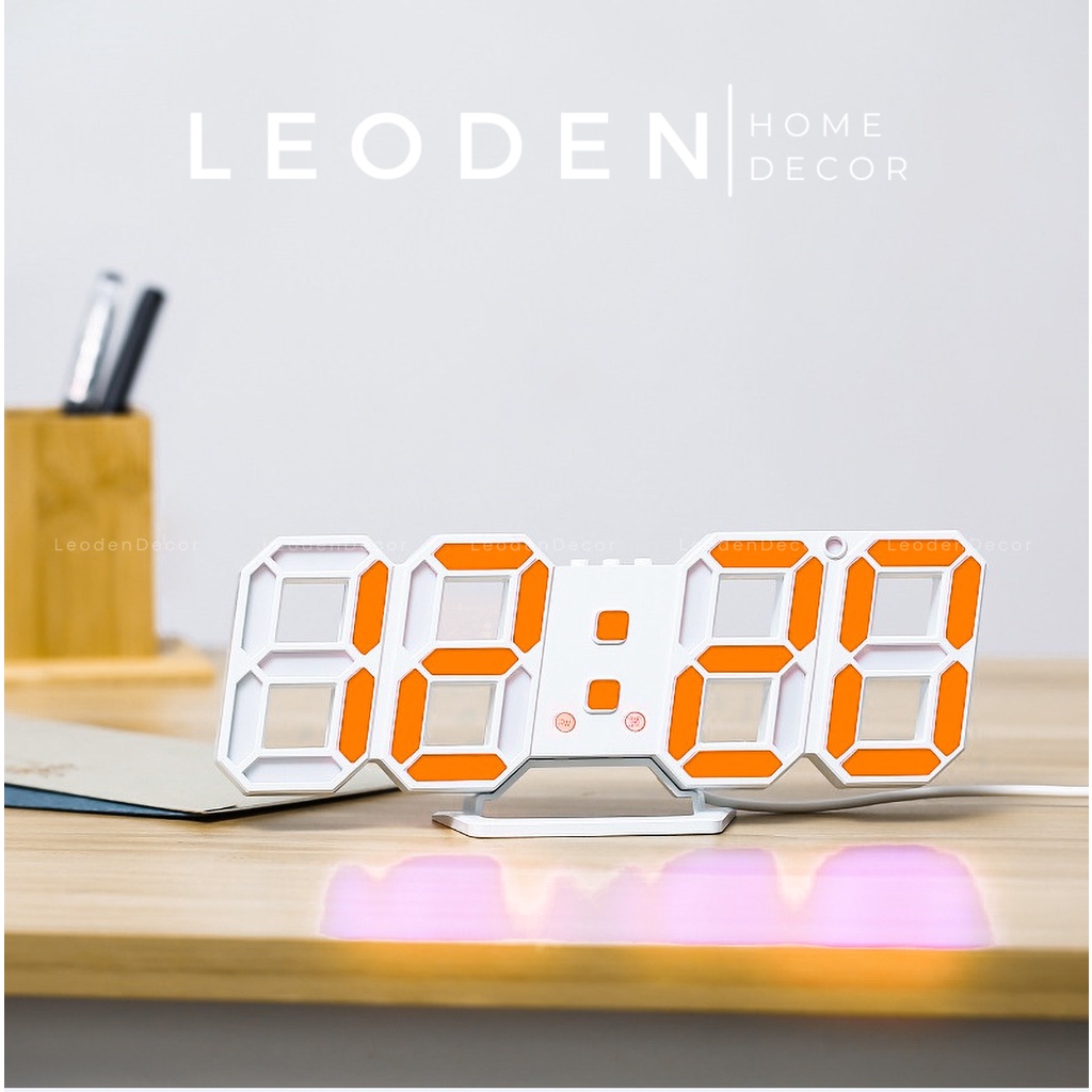 Đồng hồ led để bàn 3d thông minh có báo thức, đồng hồ trang trí phòng ngủ