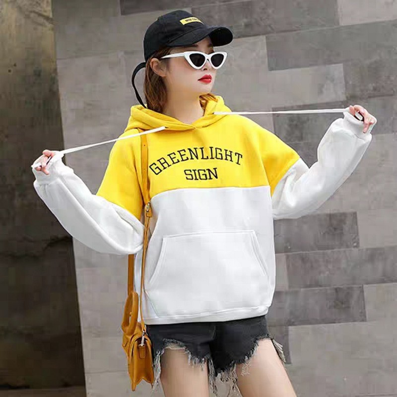 Áo khoác nỉ NỈ hoodie nữ hình thật phối màu đẹp