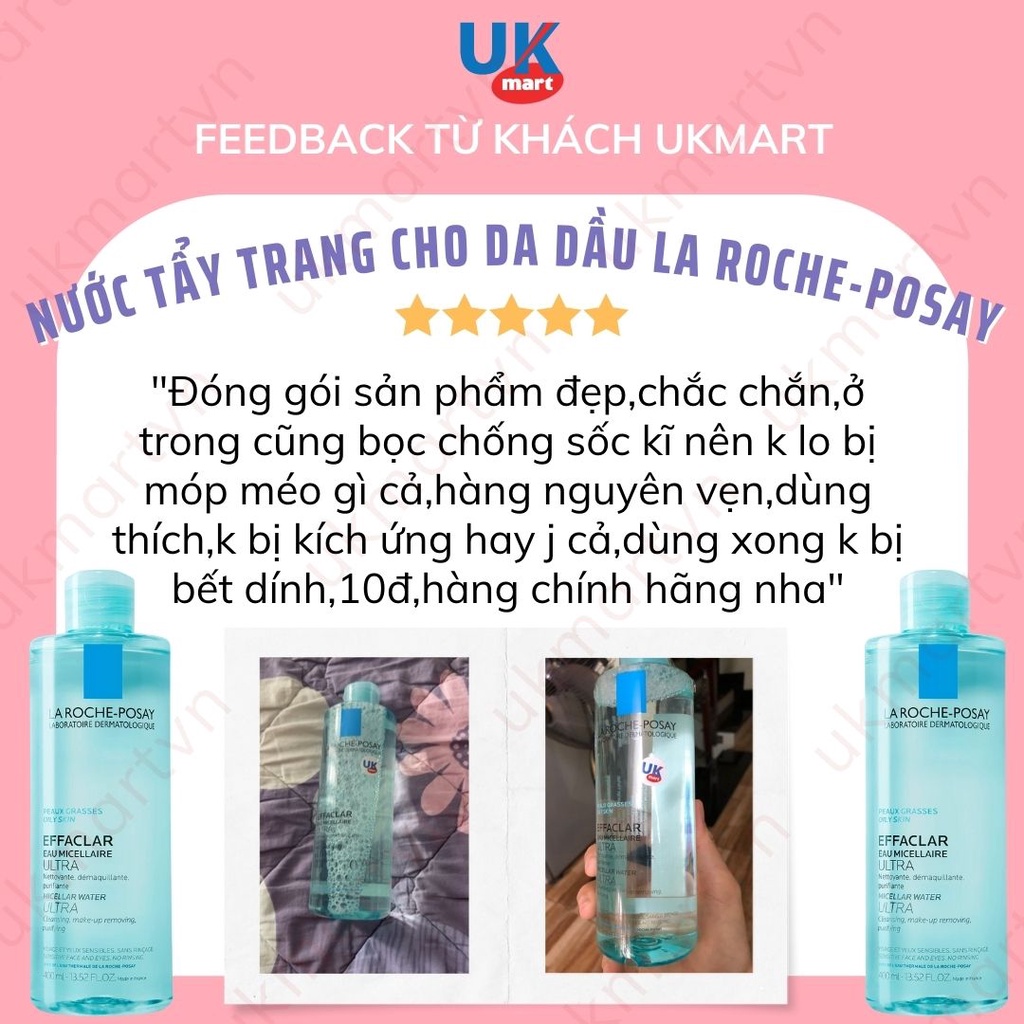Nước Làm Sạch Sâu Tẩy Trang Cho Da Dầu Nhạy Cảm La Roche-Posay Micellar Water Ultra 50ml - 100ml - 400ml