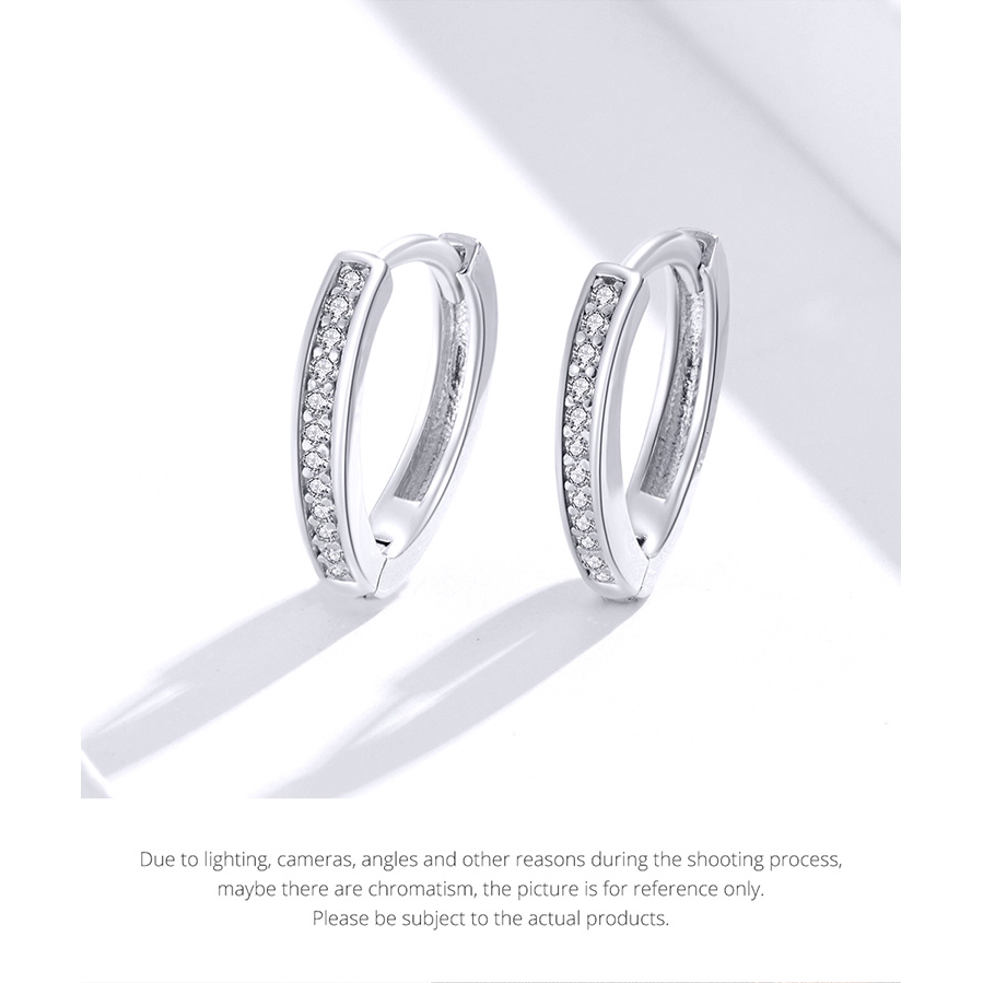 BAMOER Bông Tai bạc 925 Thật 100% Hình Trái Tim SCE868