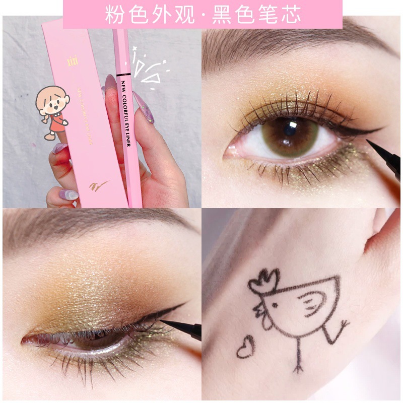 Bút Kẻ Mắt Nước Chống Thấm Nước eyeliner Lâu Trôi và 3 màu không bị nhoè đầu mảnh