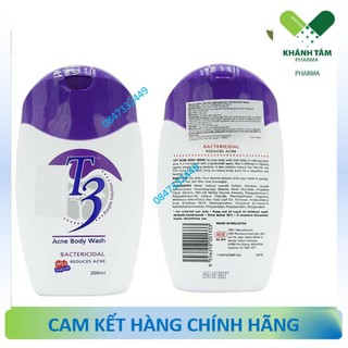 Sữa tắm giảm mụn lưng t3 acne body wash 200ml !!!
