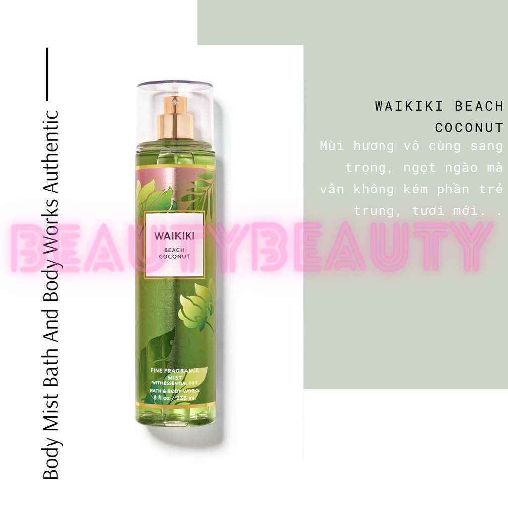 🎀Xịt thơm Bath & Body Works mùi Waikiki Beach Coconut