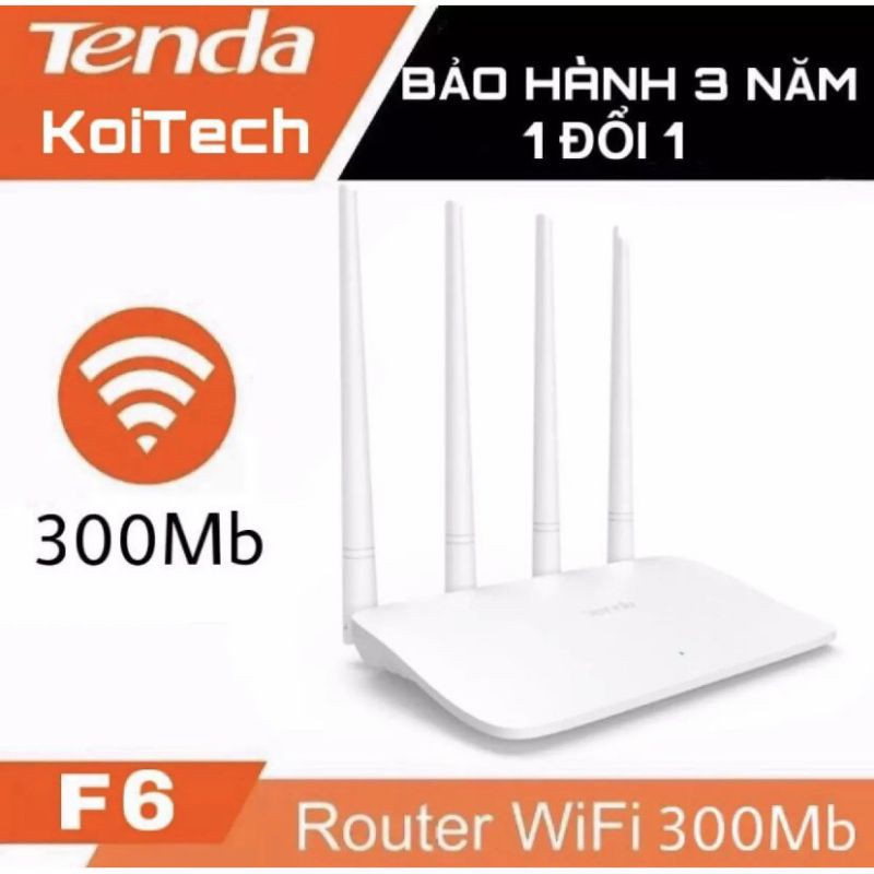 Bộ Phát WiFi 4 Râu 300Mbps Tenda F6 Bản Quốc Tế( Tiếng Anh ) - ADNT PP ( giá rẻ ) - Sản phẩm chính hãng