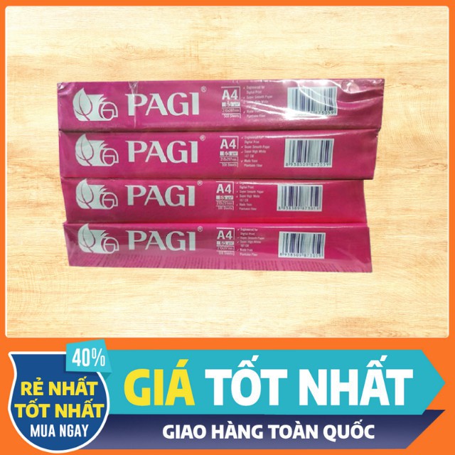 Giấy in văn phòng Giấy Photocopy Pagi A4 DL 65gms vỏ hồng