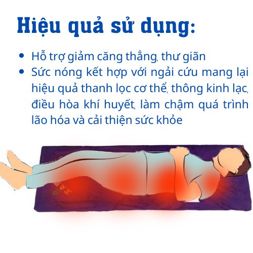 Thảm ngải cứu, đệm sưởi ấm đông y Trung Quốc, điều trị đau vai gáy, nhức mỏi xương khớp