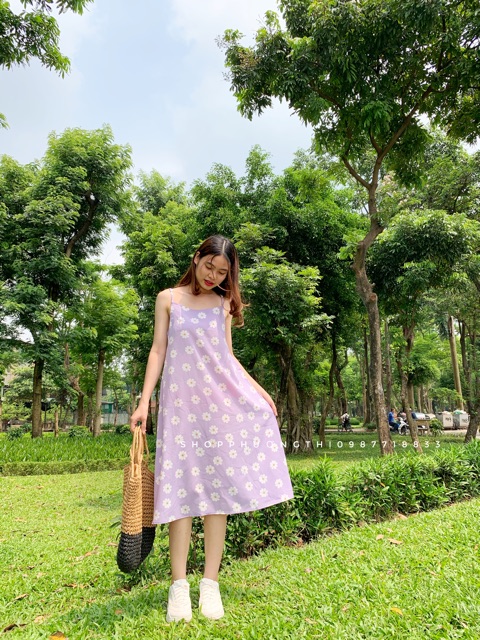 Váy hai dây hoa cúc maxi siêu hot 2020 (hình shop tự chụp/sẵn) | BigBuy360 - bigbuy360.vn