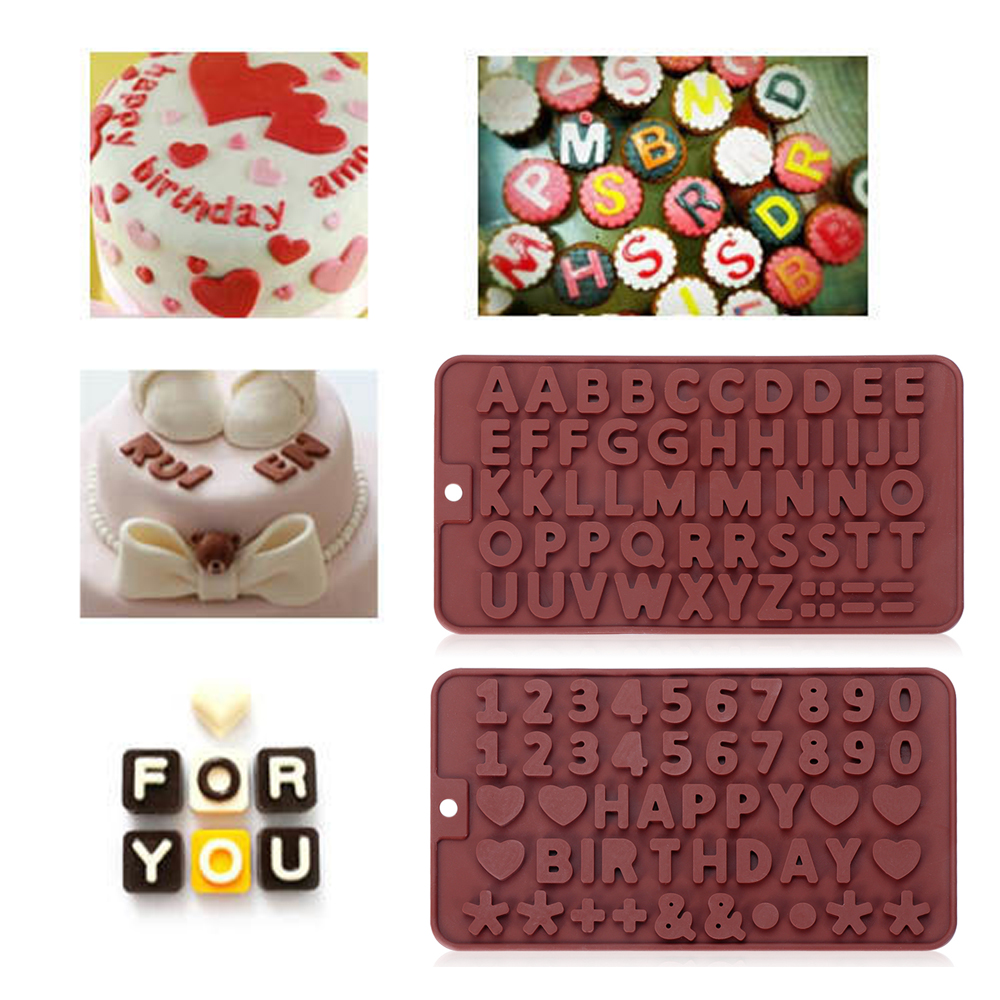 Khuôn Silicone Làm Bánh/Sô Cô La/Kẹo Mềm/Sô Cô La Hình Chữ Cái