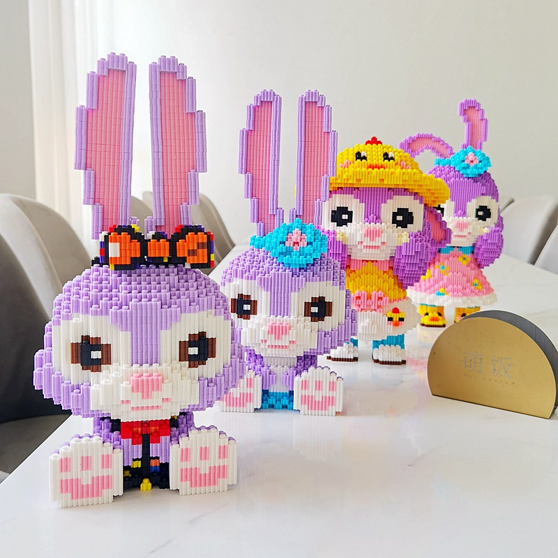 (size 38 cm) mô hình lắp ráp 3d Thỏ tím stella lou múa bale dễ thương cute quà tặng sinh nhật bạn gái, đồ decor