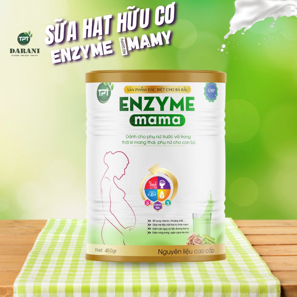 Sữa Hạt Dinh Dưỡng Enzyme Darani Mama Cho Bà Bầu Hộp 450g Giúp Bổ Sung Canxi và Khoáng Chất - Sữa Hạt Tốt Cho Bà Bầu