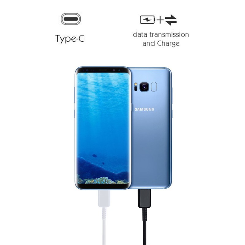 Dây cáp sạc truyền dữ liệu USB Type C 120CM cho Samsung Galaxy S8 S9 plus S10 A50 A80 A9 A9S C7 Pro