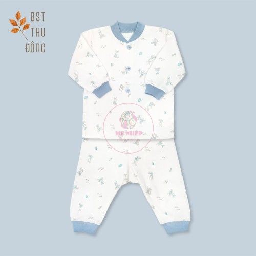 [MIOMIO Thu Đông] Bộ quần áo dài tay MIOMIO cúc giữa cho bé từ 0m - 24m phom rộng (dày vừa)