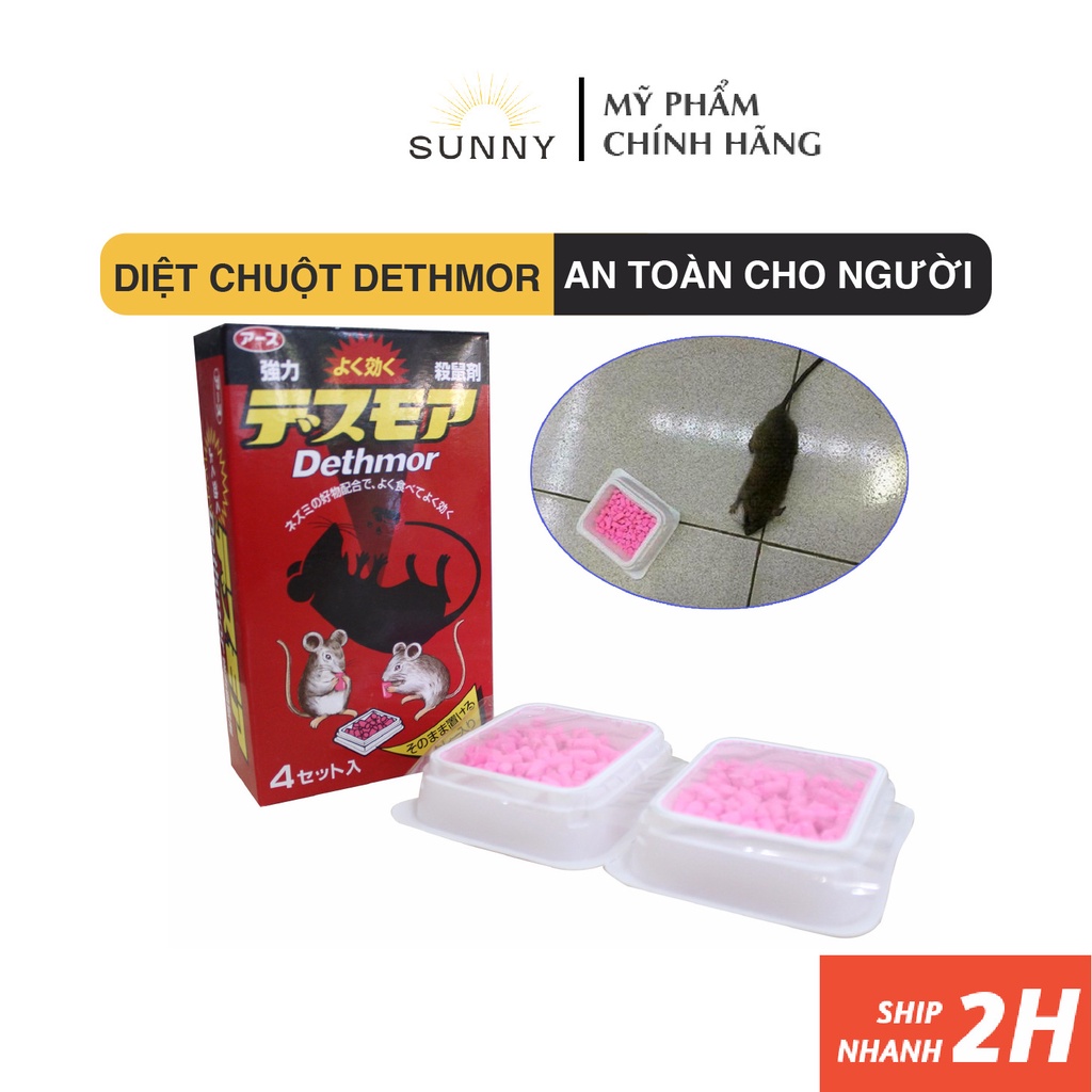 Viên diệt chuột Dethmor Nhật Bản Hộp 4 gói hiệu quả cao, an toàn cho gia đình