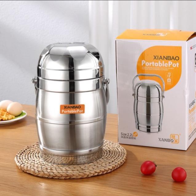 FREESHIP Cặp lồng Inox 304 1,6L nắp bát 3 tầng cao cấp - cặp lồng giữ nhiệt siêu bền