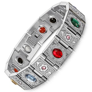 Lắc tay nam mạ đính đá ngũ sắc Z135