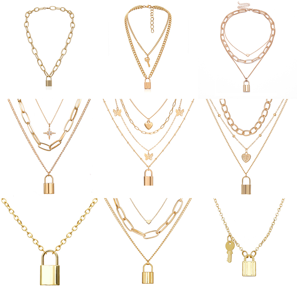 Dây Chuyền Hợp Kim Mạ Vàng / Bạc Nhiều Lớp Thiết Kế Đơn Giản Cho Nữ