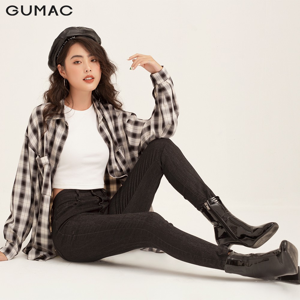 Áo sơm mi nữ caro phom rộng GUMAC đủ màu, thiết kế basic cá tính, AB191 | BigBuy360 - bigbuy360.vn