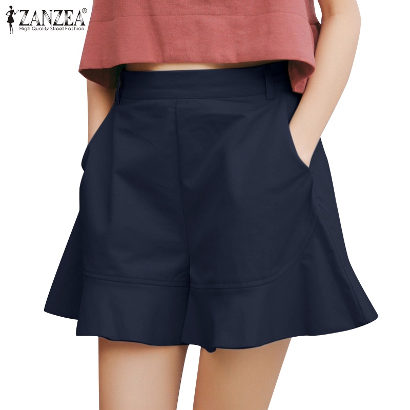 Quần short nữ ZANZEA lưng thun phong cách Hàn Quốc xinh xắn