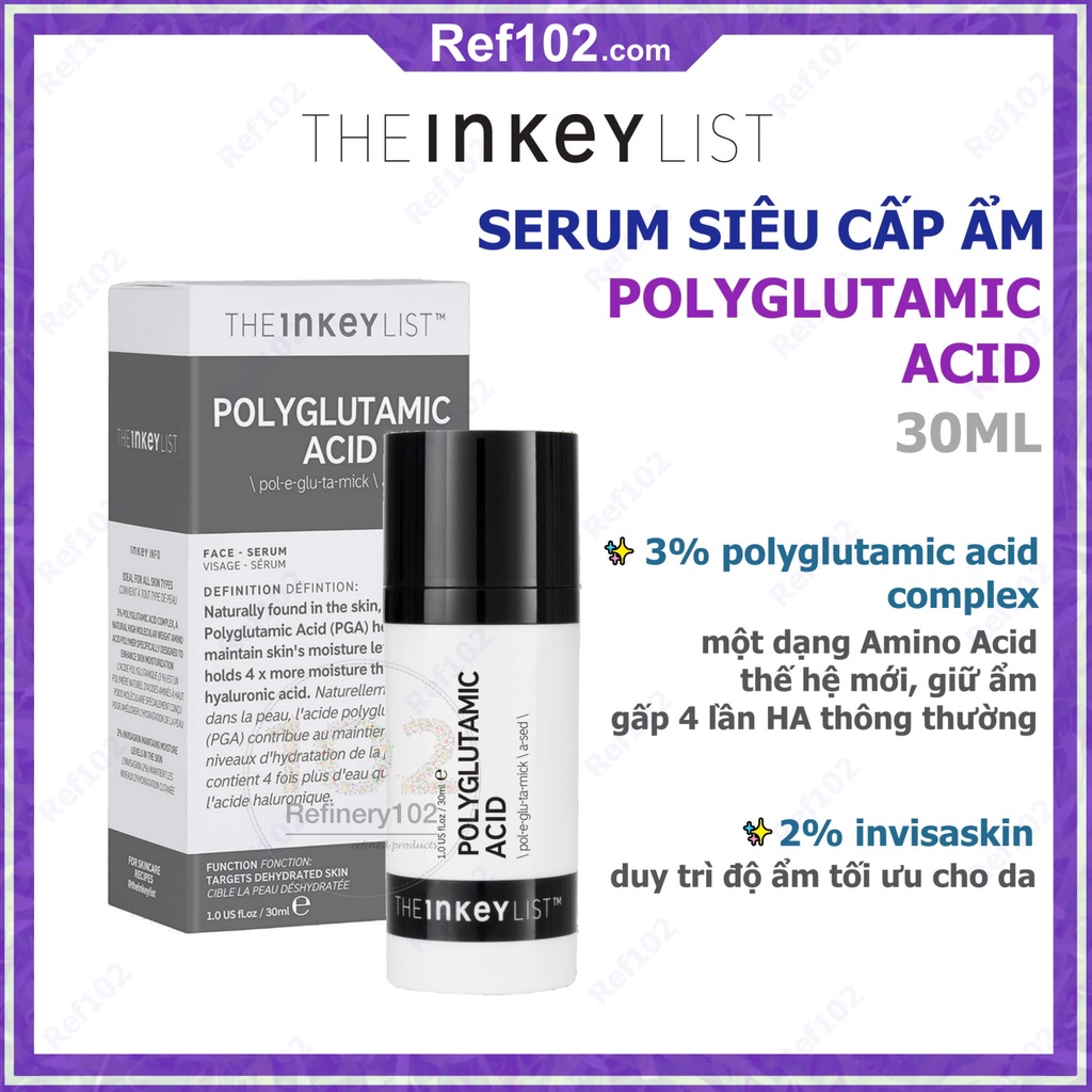 Serum siêu cấp ẩm THE INKEY LIST Polyglutamic Acid Hydrating Serum [BILL US]