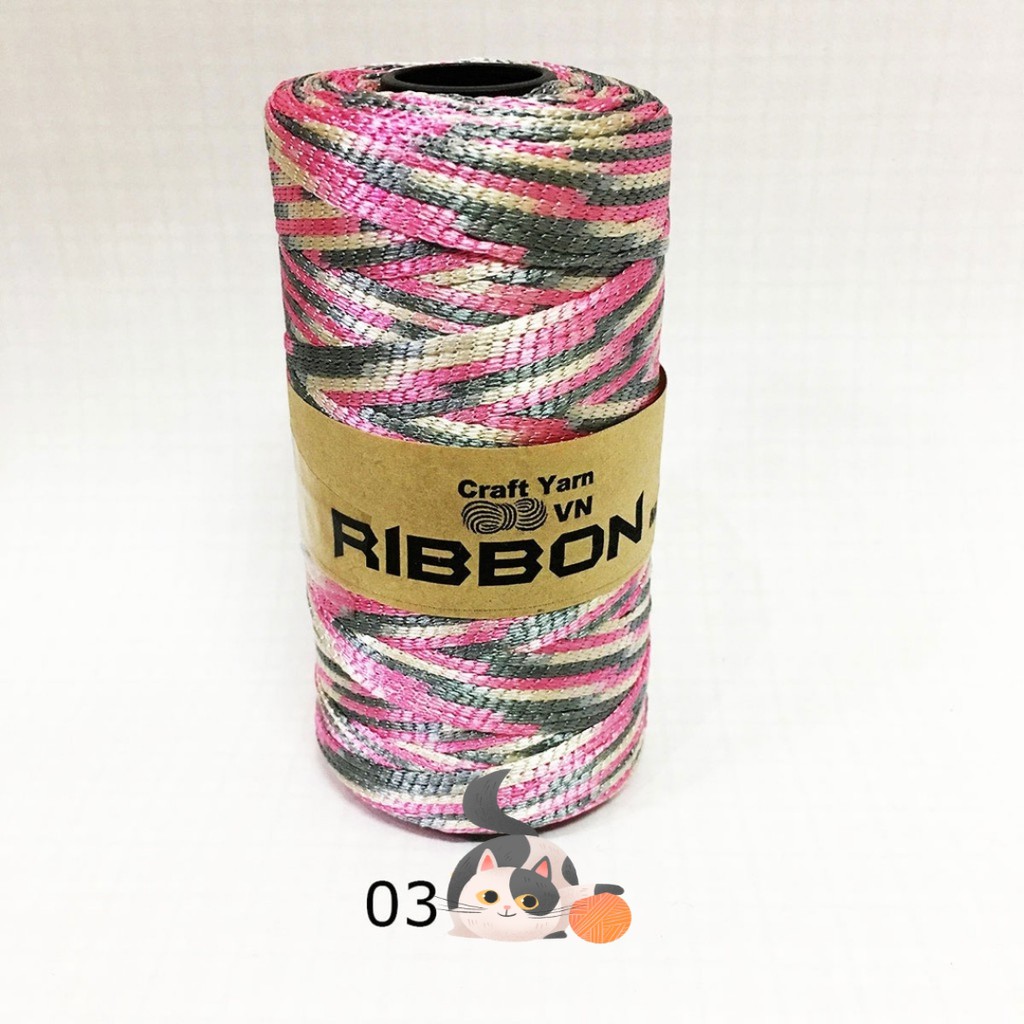 Sợi dệt ribbon  9 màu loang ombre độc đáo Việt Nam chuyên móc mũ túi giày