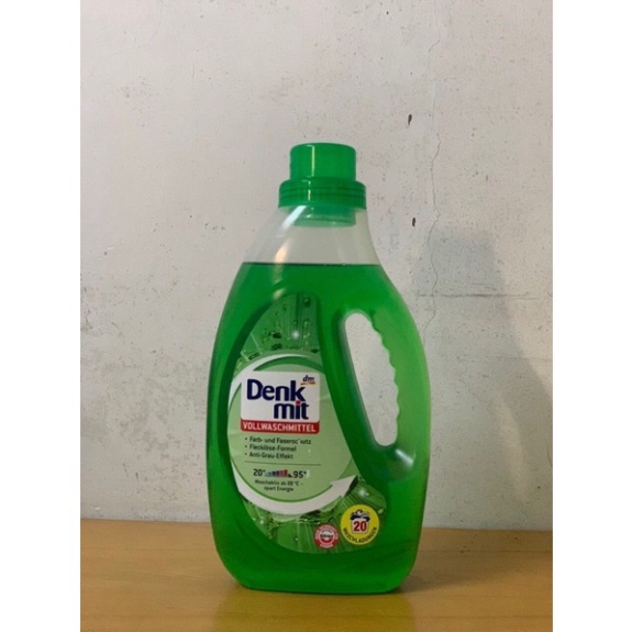 NƯỚC GIẶT CHO QUẦN ÁO SÁNG 1,1L DENKMIT- Hàng nhập khẩu Đức Vollwaschmittel flüssig Green Sensation, 20 Wl