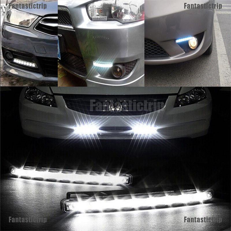 Fantastictrip Car Light 8 LED DRL Fog Driving Daylight Daytime Running White Lamp