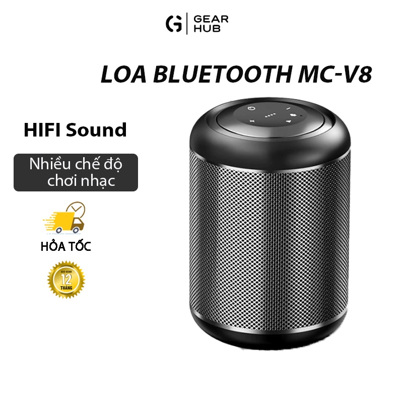 Loa bluetooth mini cầm tay bass mạnh MC-V8 có khe cắm thẻ nhớ, chống nước loa di động âm thanh siêu trầm giá rẻ pin trâu