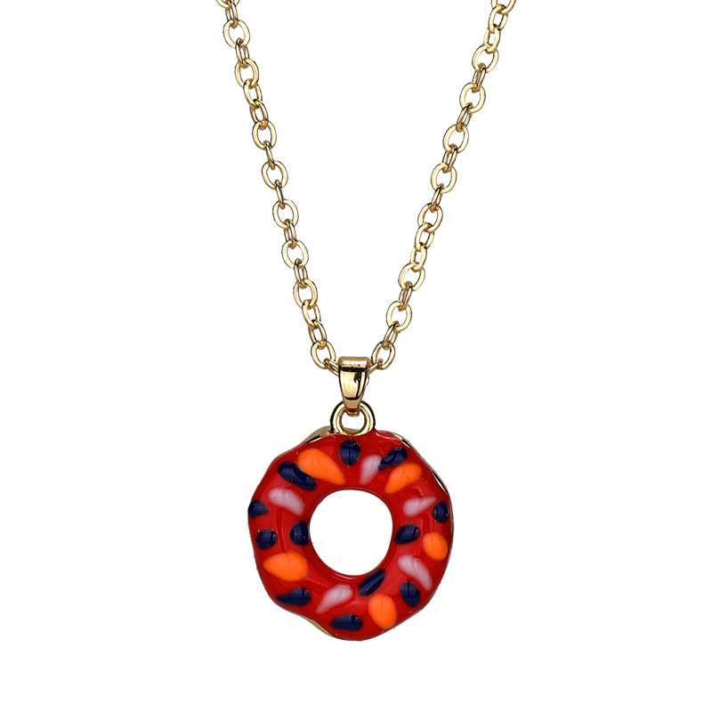 Vòng Cổ Kết Hợp Nhẫn Hình Bánh Donut Phong Cách Hàn Quốc Thời Trang Unisex 23571