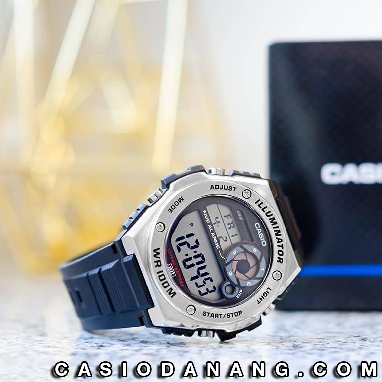 Đồng hồ nam dây nhựa Casio chính hãng Anh Khuê MWD-100H-1AVDF (50mm)