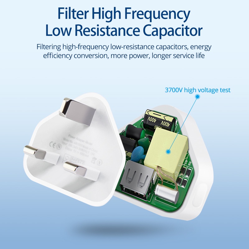 Củ sạc nhanh FONKEN thông minh 5V 1A cổng USB ba chân dành cho máy tính bảng PC