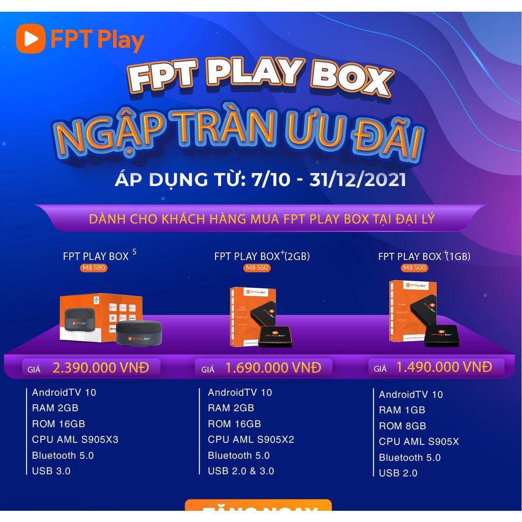 FPT PLay Box 2020 Modem T550 Tivi Box Điều Khiển Giọng Nói Chạy Android Tv10 Ram 2G Rom 16G, 2020 S500